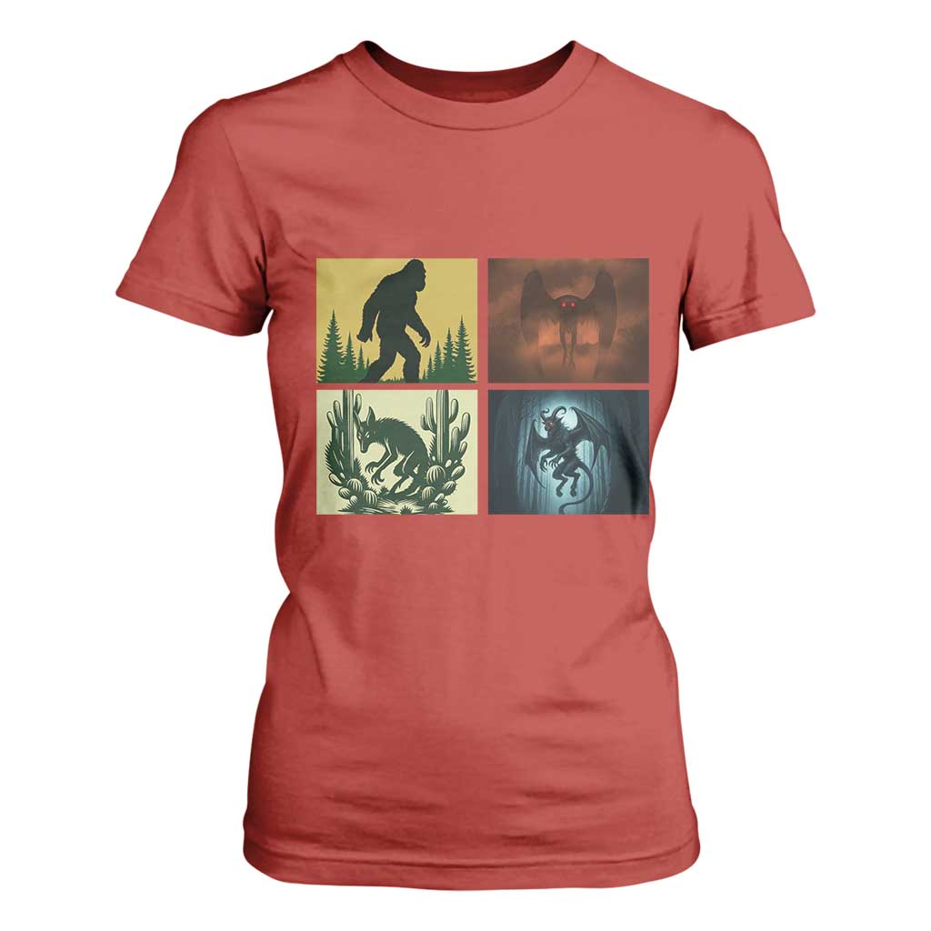 Mothman Bigfoot Chupacabra Jersey Devil T Shirt For Women Cryptid Legends Gift TS12 Red Print Your Wear