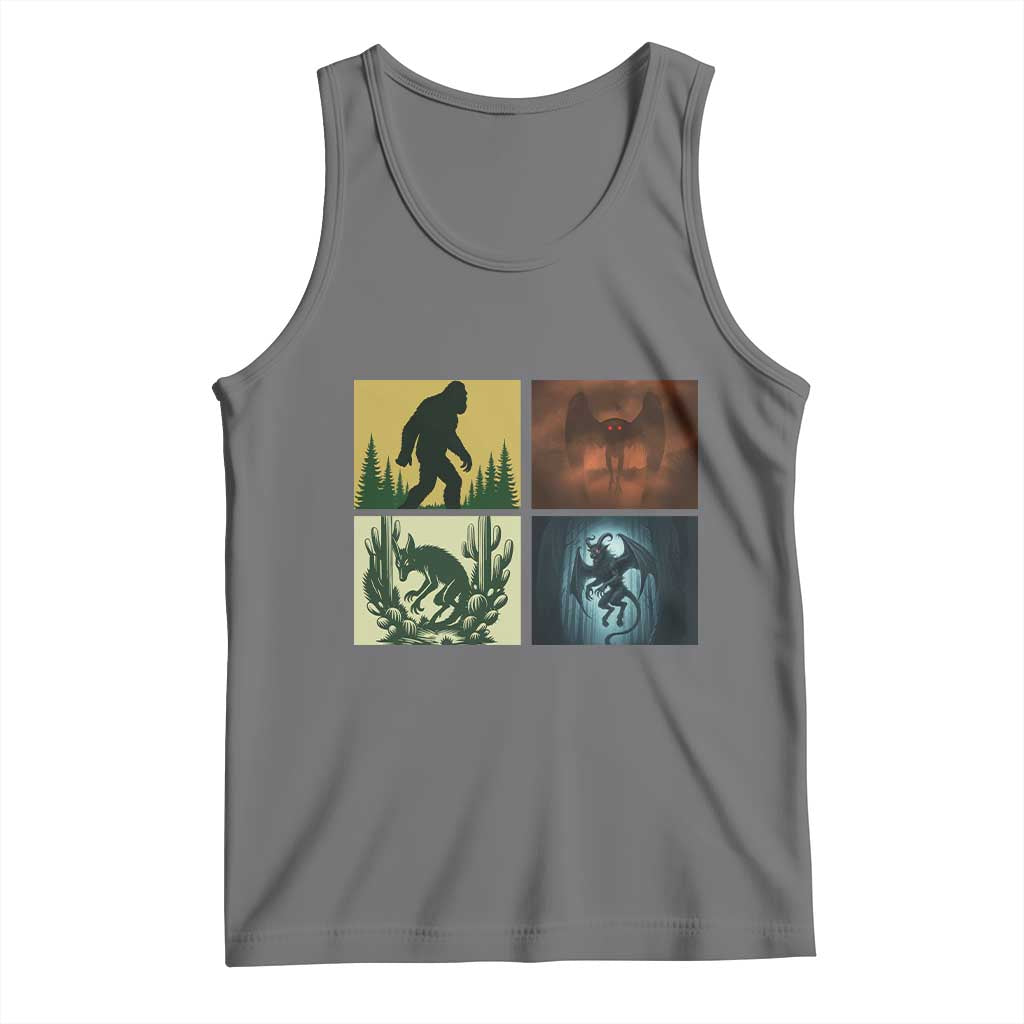 Mothman Bigfoot Chupacabra Jersey Devil Tank Top Cryptid Legends Gift TS12 Black Heather Print Your Wear