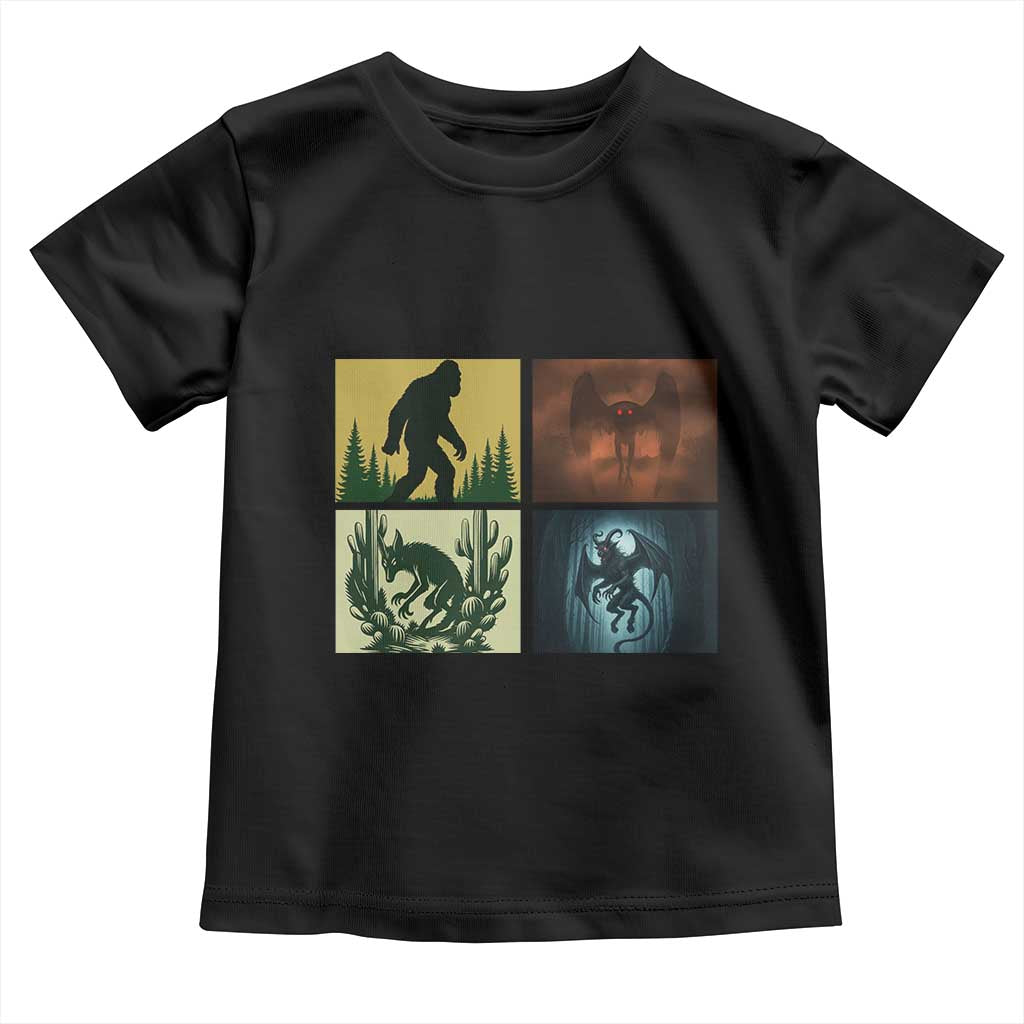 Mothman Bigfoot Chupacabra Jersey Devil Toddler T Shirt Cryptid Legends Gift TS12 Black Print Your Wear