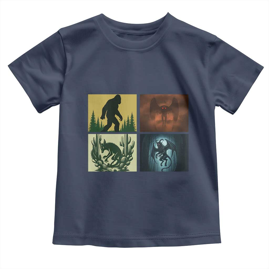Mothman Bigfoot Chupacabra Jersey Devil Toddler T Shirt Cryptid Legends Gift TS12 Navy Print Your Wear