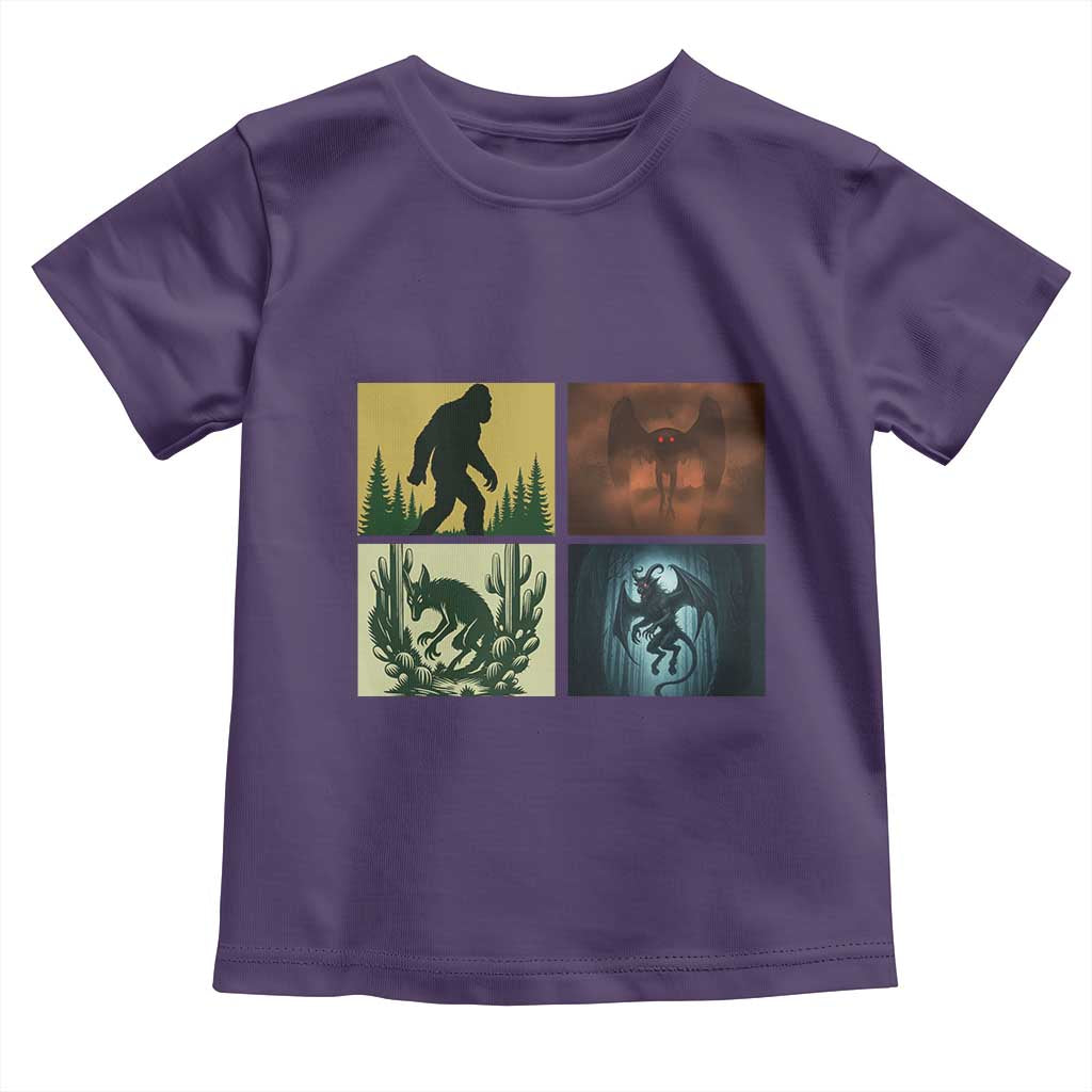 Mothman Bigfoot Chupacabra Jersey Devil Toddler T Shirt Cryptid Legends Gift TS12 Purple Print Your Wear