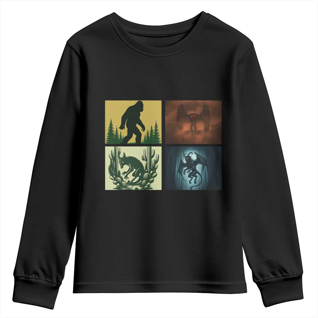 Mothman Bigfoot Chupacabra Jersey Devil Youth Sweatshirt Cryptid Legends Gift TS12 Black Print Your Wear