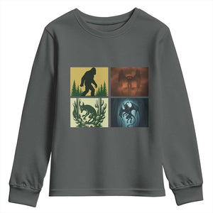 Mothman Bigfoot Chupacabra Jersey Devil Youth Sweatshirt Cryptid Legends Gift TS12 Dark Heather Print Your Wear