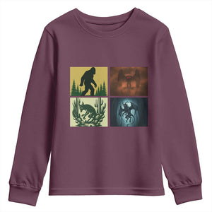 Mothman Bigfoot Chupacabra Jersey Devil Youth Sweatshirt Cryptid Legends Gift TS12 Maroon Print Your Wear