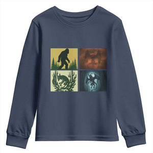 Mothman Bigfoot Chupacabra Jersey Devil Youth Sweatshirt Cryptid Legends Gift TS12 Navy Print Your Wear