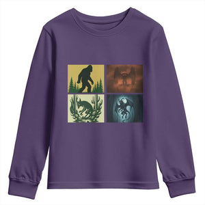 Mothman Bigfoot Chupacabra Jersey Devil Youth Sweatshirt Cryptid Legends Gift TS12 Purple Print Your Wear