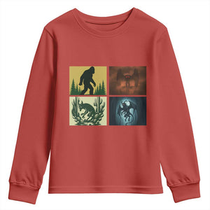 Mothman Bigfoot Chupacabra Jersey Devil Youth Sweatshirt Cryptid Legends Gift TS12 Red Print Your Wear