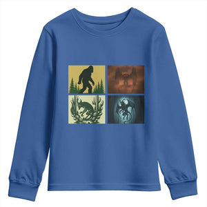 Mothman Bigfoot Chupacabra Jersey Devil Youth Sweatshirt Cryptid Legends Gift TS12 Royal Blue Print Your Wear