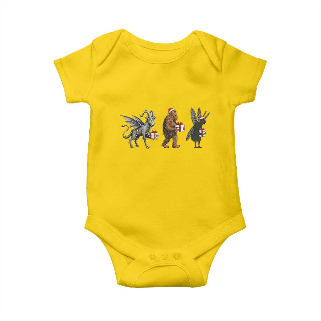 Christmas Cryptid Gift Baby Onesie Bigfoot Jersey Devil Mothman Santa TS12 Daisy Print Your Wear