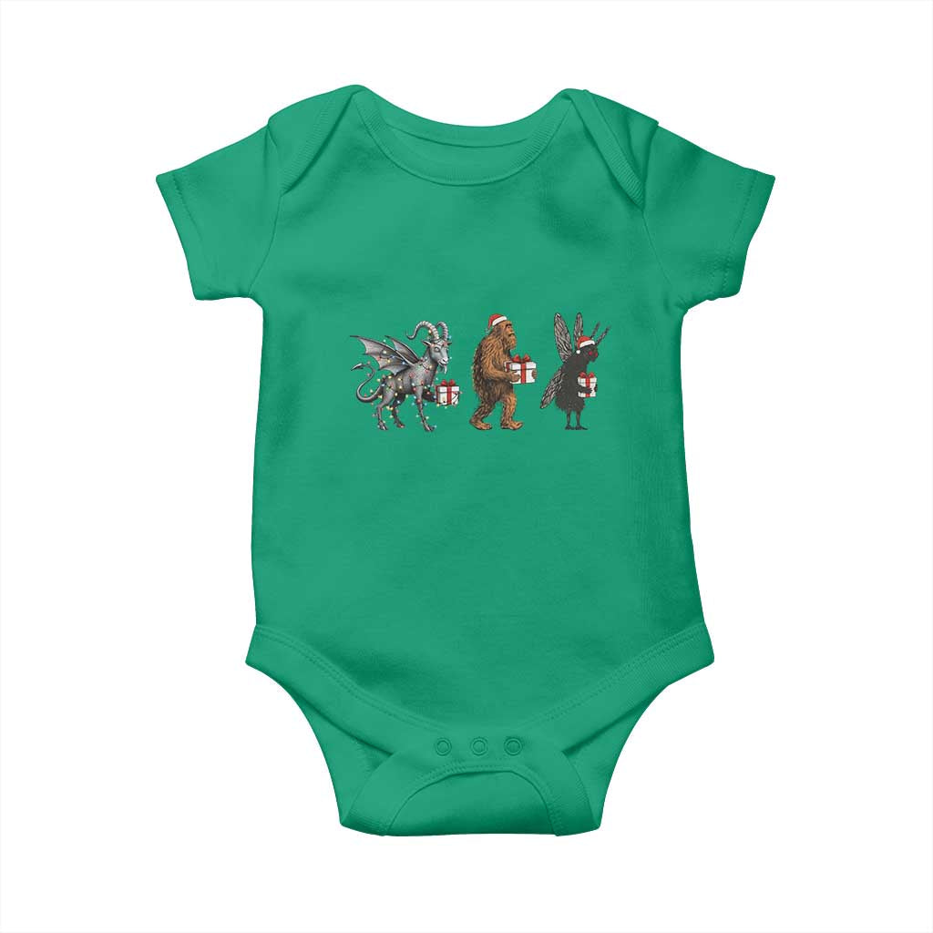 Christmas Cryptid Gift Baby Onesie Bigfoot Jersey Devil Mothman Santa TS12 Irish Green Print Your Wear