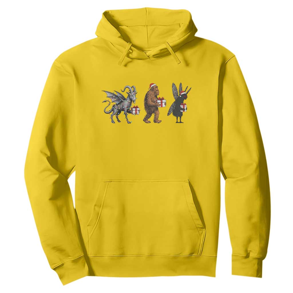 Christmas Cryptid Gift Hoodie Bigfoot Jersey Devil Mothman Santa TS12 Daisy Print Your Wear