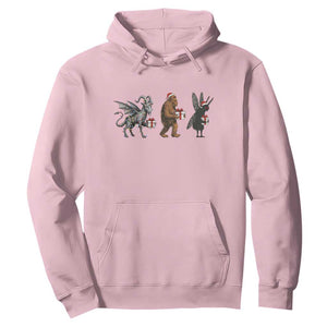 Christmas Cryptid Gift Hoodie Bigfoot Jersey Devil Mothman Santa TS12 Light Pink Print Your Wear