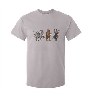Christmas Cryptid Gift T Shirt For Kid Bigfoot Jersey Devil Mothman Santa TS12 Ice Gray Print Your Wear