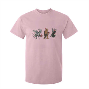 Christmas Cryptid Gift T Shirt For Kid Bigfoot Jersey Devil Mothman Santa TS12 Light Pink Print Your Wear