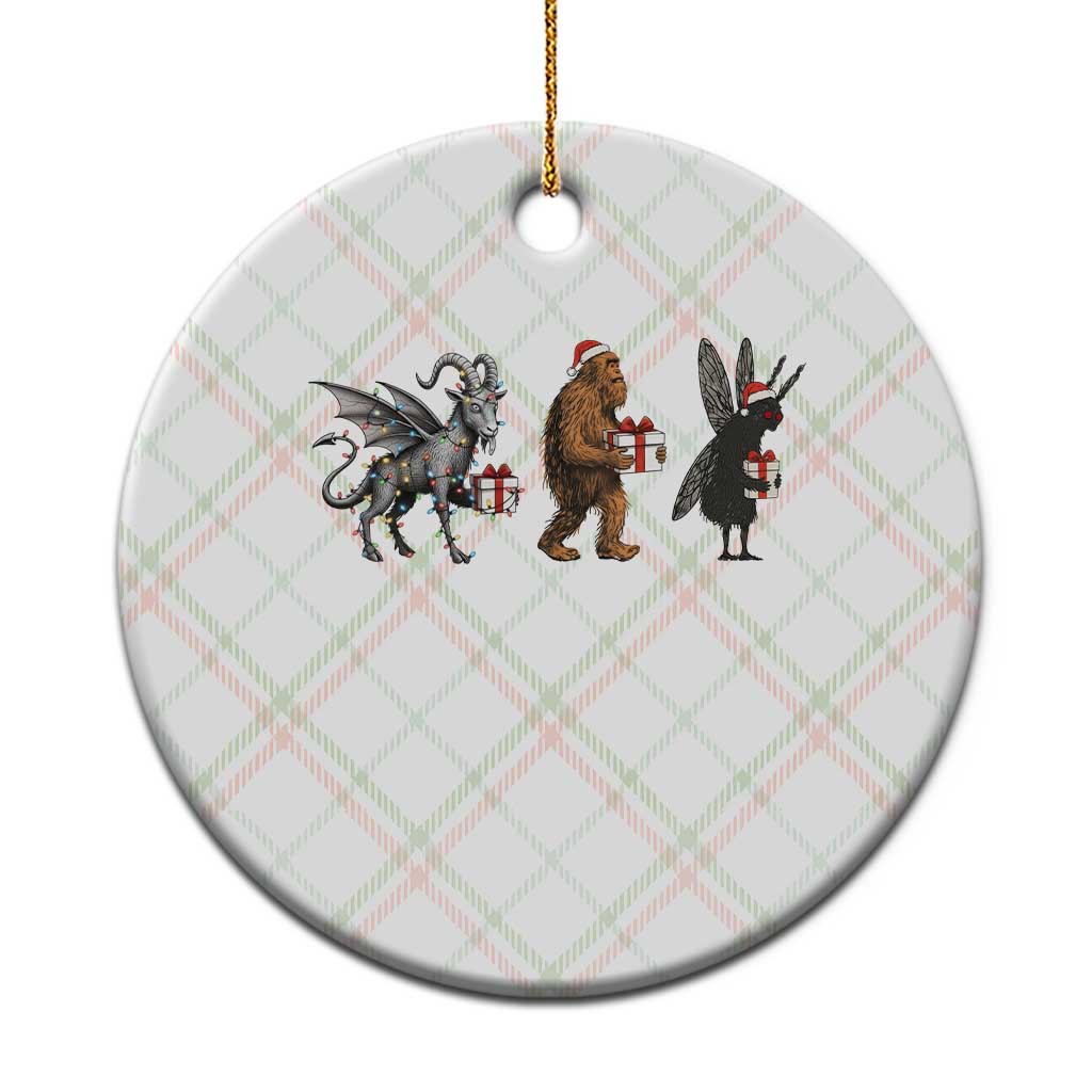 Xmas Cryptid Gift Ceramic Ornament Bigfoot Jersey Devil Mothman Santa TS12 1pc Christmas Plaid Print Your Wear