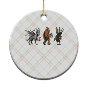 Xmas Cryptid Gift Ceramic Ornament Bigfoot Jersey Devil Mothman Santa TS12 1pc Christmas Plaid Print Your Wear