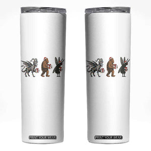 Christmas Cryptid Gift Skinny Tumbler Bigfoot Jersey Devil Mothman Santa TS12 White Print Your Wear