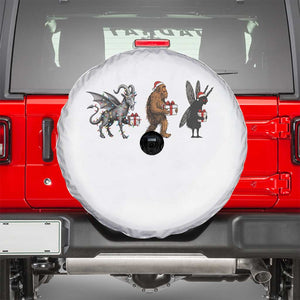 Christmas Cryptid Gift Spare Tire Cover Bigfoot Jersey Devil Mothman Santa TS12 White Print Your Wear