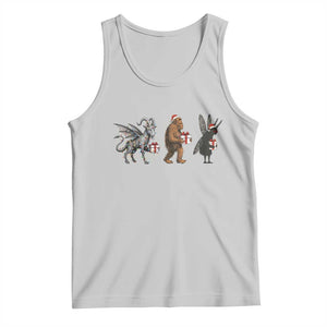 Christmas Cryptid Gift Tank Top Bigfoot Jersey Devil Mothman Santa TS12 Ash Print Your Wear