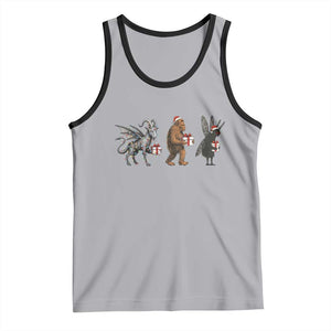 Christmas Cryptid Gift Tank Top Bigfoot Jersey Devil Mothman Santa TS12 Athletic Heather Black Print Your Wear