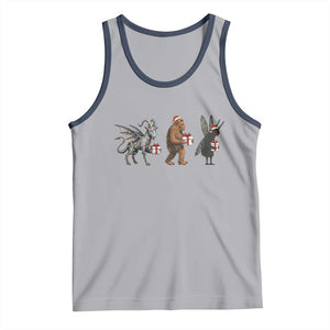Christmas Cryptid Gift Tank Top Bigfoot Jersey Devil Mothman Santa TS12 Athletic Heather Navy Print Your Wear