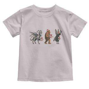 Christmas Cryptid Gift Toddler T Shirt Bigfoot Jersey Devil Mothman Santa TS12 Ice Gray Print Your Wear