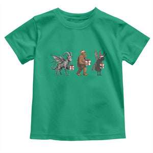Christmas Cryptid Gift Toddler T Shirt Bigfoot Jersey Devil Mothman Santa TS12 Irish Green Print Your Wear
