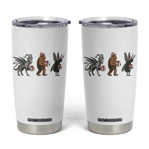 Christmas Cryptid Gift Tumbler Cup Bigfoot Jersey Devil Mothman Santa TS12 White Print Your Wear