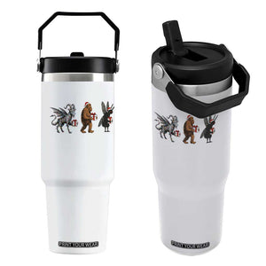 Christmas Cryptid Gift Flip Straw Tumbler Bigfoot Jersey Devil Mothman Santa TS12 One Size: 30 oz White Print Your Wear