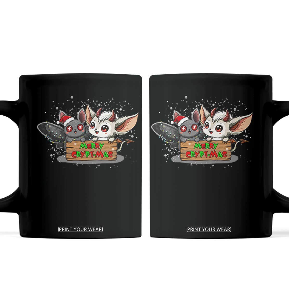 Mothman And Jersey Devil Coffee Mug Merry Cryptmas Funny Holiday Gift TS12 Black Print Your Wear