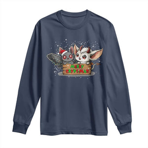Mothman And Jersey Devil Long Sleeve Shirt Merry Cryptmas Funny Holiday Gift TS12 Navy Print Your Wear