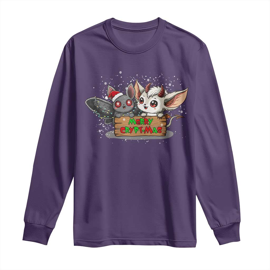 Mothman And Jersey Devil Long Sleeve Shirt Merry Cryptmas Funny Holiday Gift TS12 Purple Print Your Wear