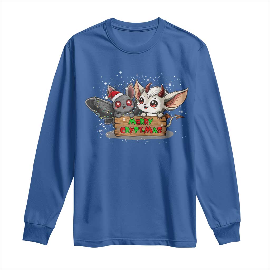 Mothman And Jersey Devil Long Sleeve Shirt Merry Cryptmas Funny Holiday Gift TS12 Royal Blue Print Your Wear