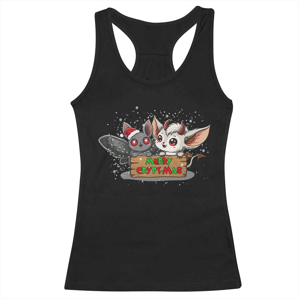 Mothman And Jersey Devil Racerback Tank Top Merry Cryptmas Funny Holiday Gift TS12 Black Print Your Wear
