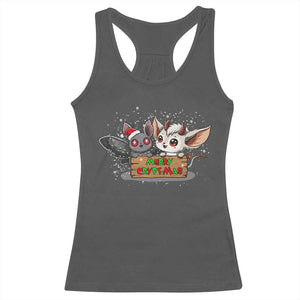 Mothman And Jersey Devil Racerback Tank Top Merry Cryptmas Funny Holiday Gift TS12 Dark Heather Print Your Wear
