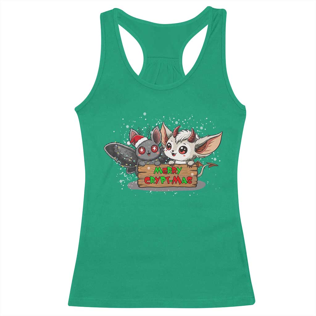 Mothman And Jersey Devil Racerback Tank Top Merry Cryptmas Funny Holiday Gift TS12 Irish Green Print Your Wear