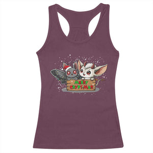 Mothman And Jersey Devil Racerback Tank Top Merry Cryptmas Funny Holiday Gift TS12 Maroon Print Your Wear