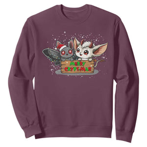 Mothman And Jersey Devil Sweatshirt Merry Cryptmas Funny Holiday Gift TS12 Maroon Print Your Wear