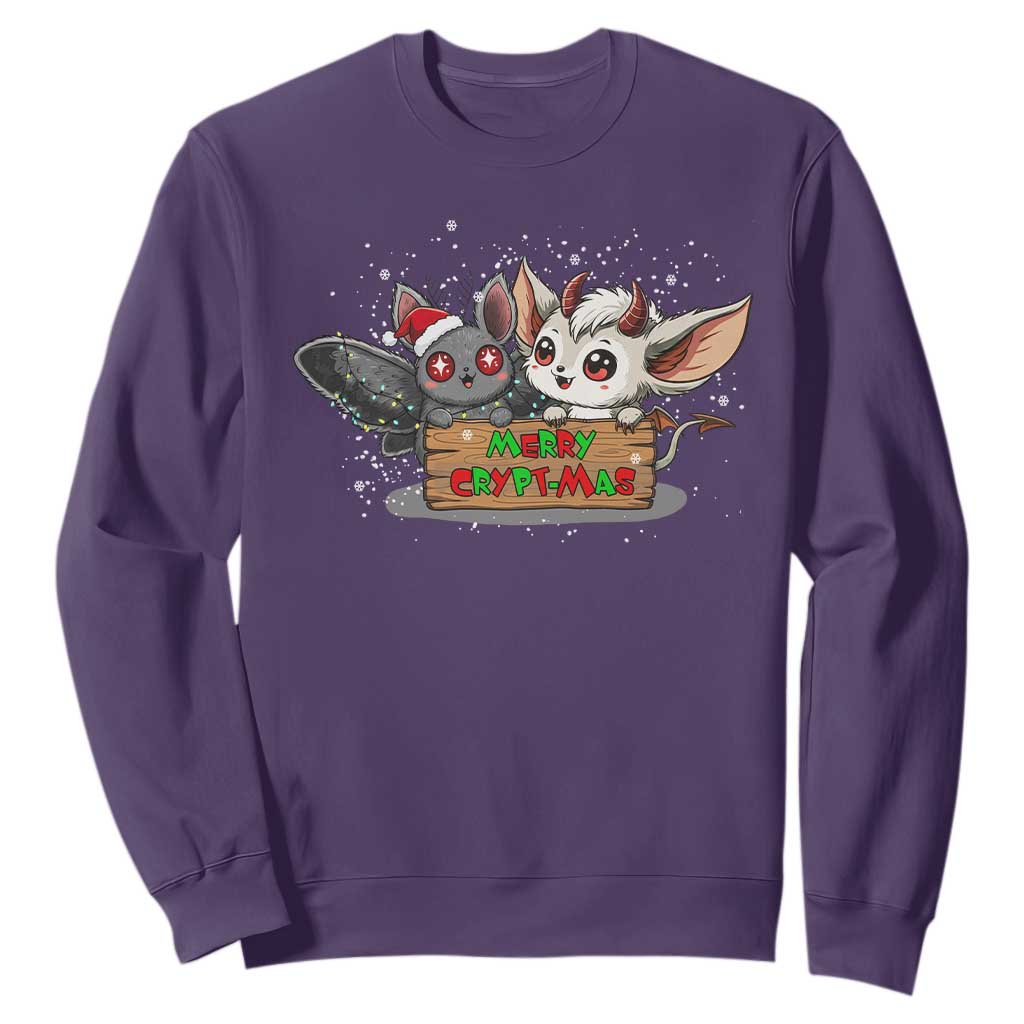 Mothman And Jersey Devil Sweatshirt Merry Cryptmas Funny Holiday Gift TS12 Purple Print Your Wear