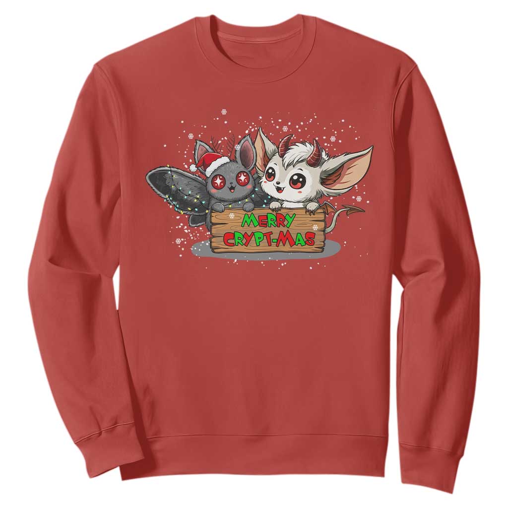 Mothman And Jersey Devil Sweatshirt Merry Cryptmas Funny Holiday Gift TS12 Red Print Your Wear