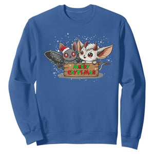 Mothman And Jersey Devil Sweatshirt Merry Cryptmas Funny Holiday Gift TS12 Royal Blue Print Your Wear