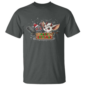 Mothman And Jersey Devil T Shirt Merry Cryptmas Funny Holiday Gift TS12 Dark Heather Print Your Wear