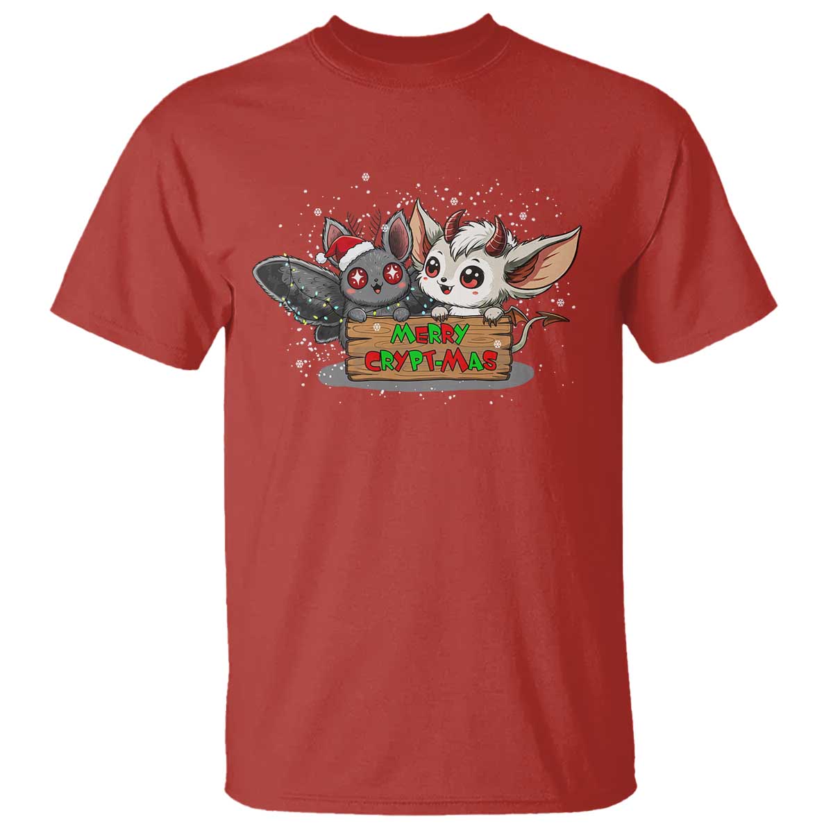 Mothman And Jersey Devil T Shirt Merry Cryptmas Funny Holiday Gift TS12 Red Print Your Wear