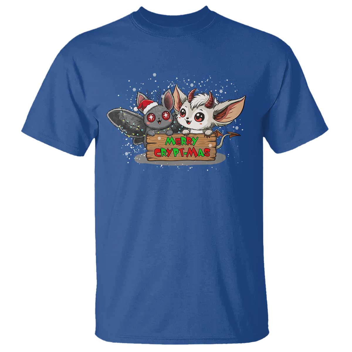 Mothman And Jersey Devil T Shirt Merry Cryptmas Funny Holiday Gift TS12 Royal Blue Print Your Wear