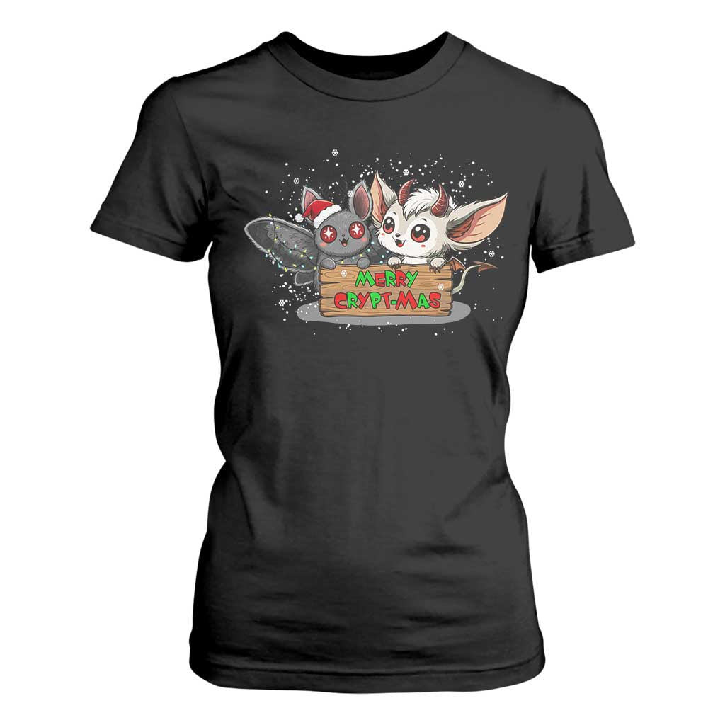Mothman And Jersey Devil T Shirt For Women Merry Cryptmas Funny Holiday Gift TS12 Black Print Your Wear