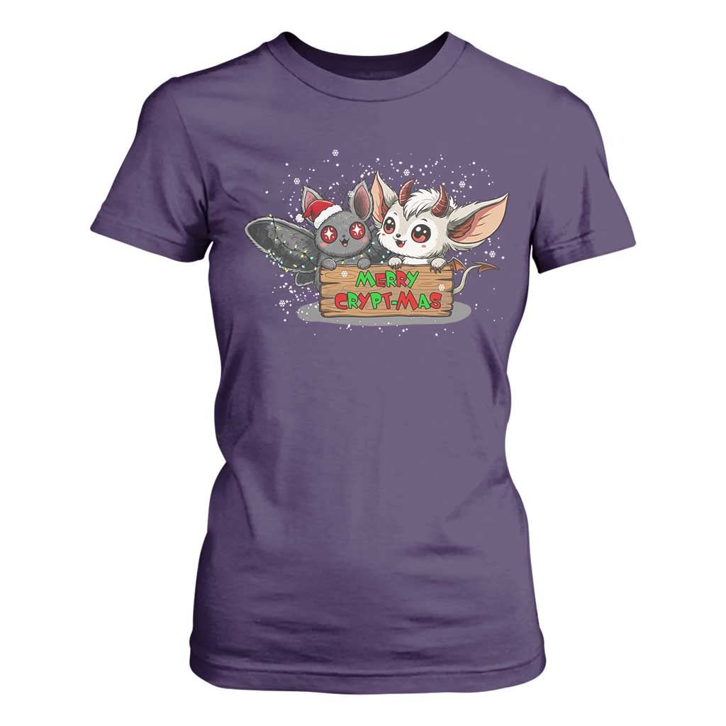 Mothman And Jersey Devil T Shirt For Women Merry Cryptmas Funny Holiday Gift TS12 Purple Print Your Wear