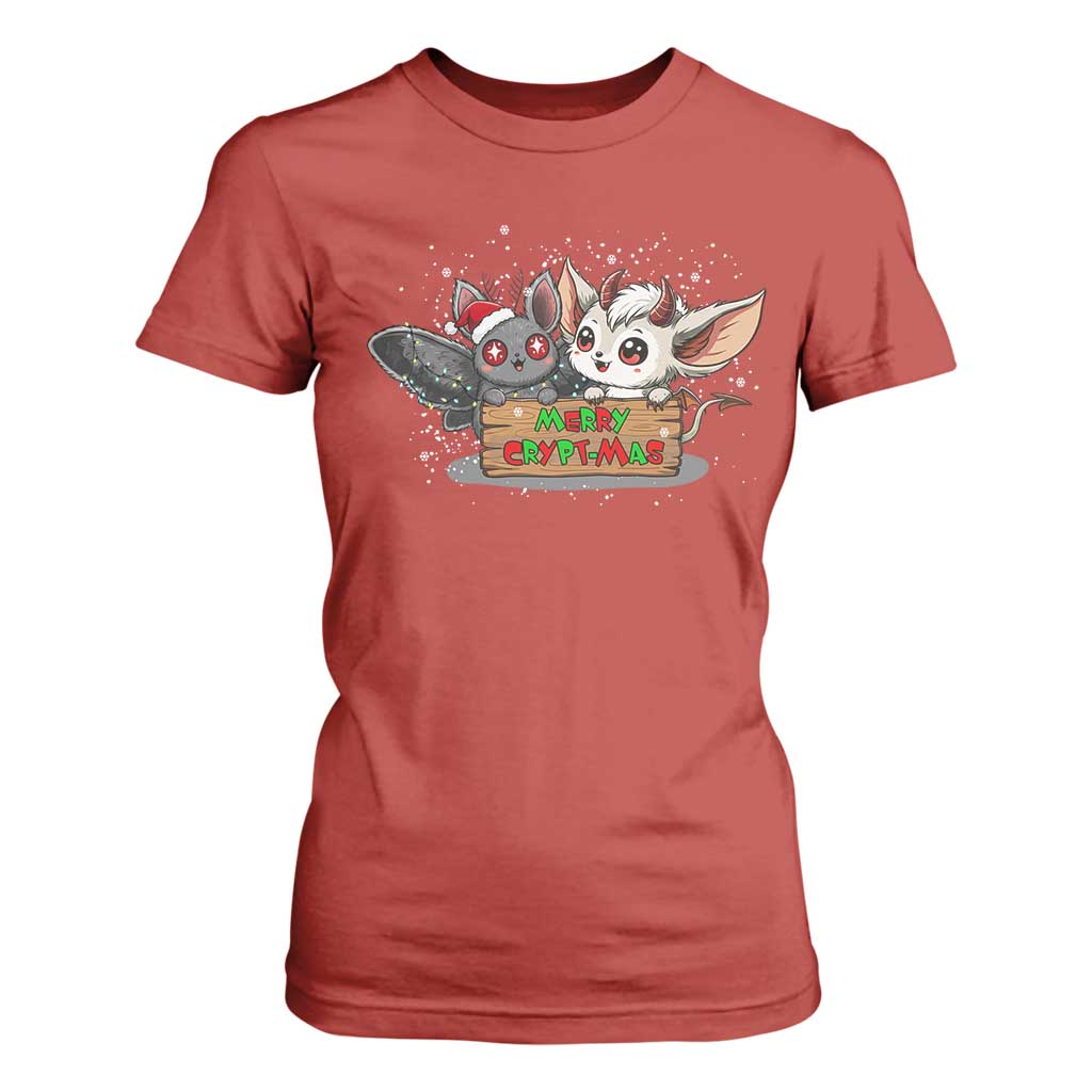 Mothman And Jersey Devil T Shirt For Women Merry Cryptmas Funny Holiday Gift TS12 Red Print Your Wear