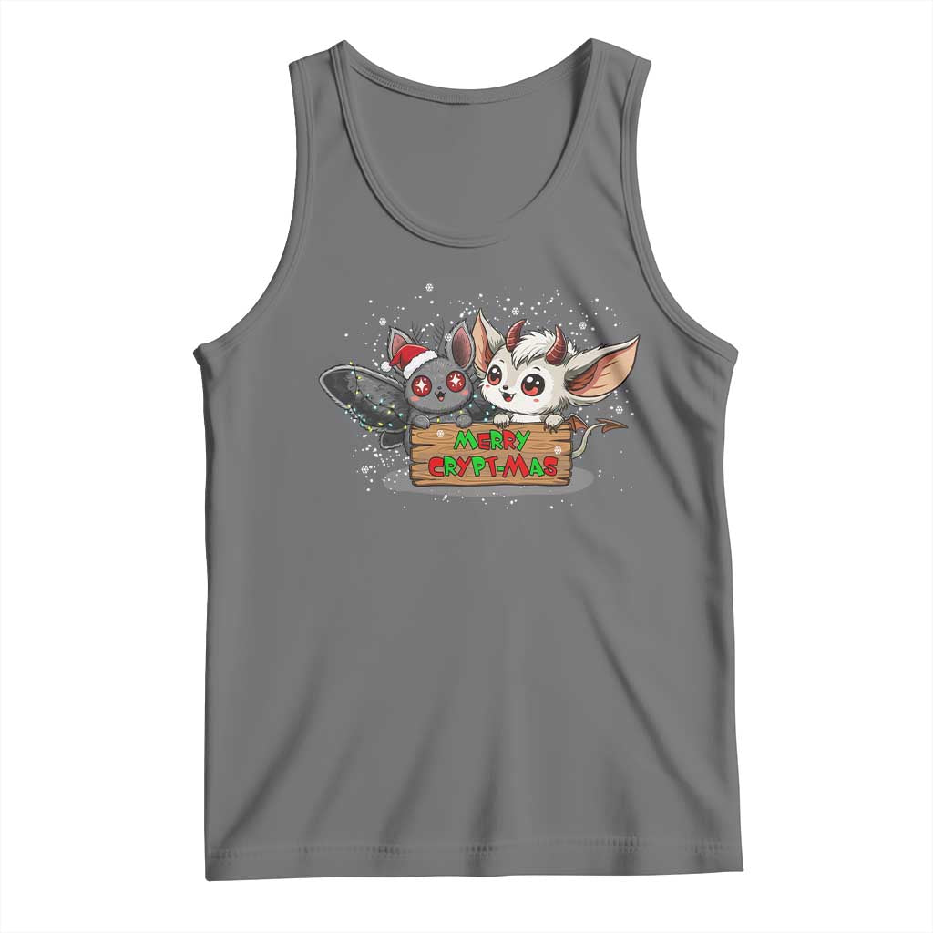 Mothman And Jersey Devil Tank Top Merry Cryptmas Funny Holiday Gift TS12 Black Heather Print Your Wear