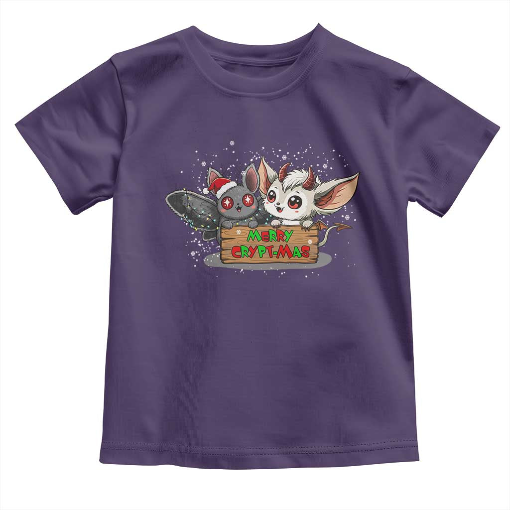 Mothman And Jersey Devil Toddler T Shirt Merry Cryptmas Funny Holiday Gift TS12 Purple Print Your Wear