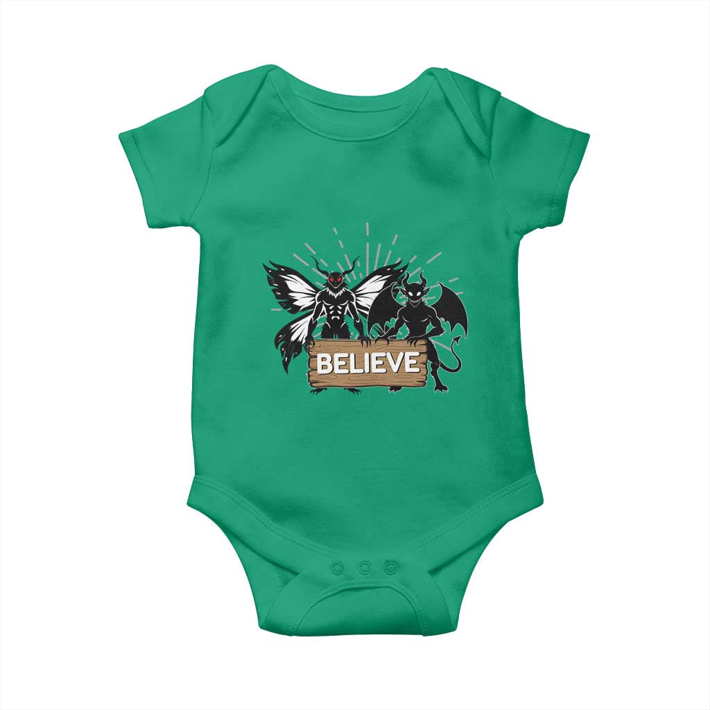 Mothman Jersey Devil Baby Onesie Believe Cryptid Folklore Gift TS12 Irish Green Print Your Wear